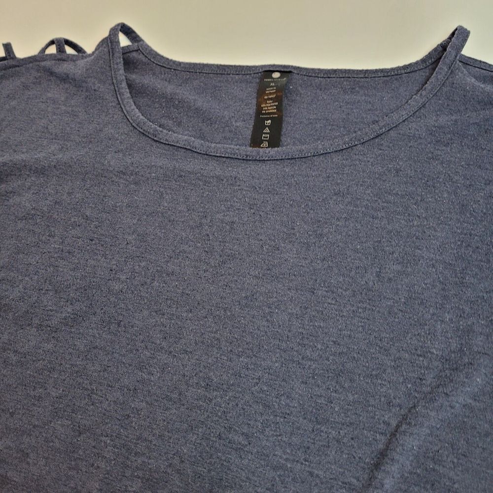 Yogalicious, Blue Open Shoulder‎ T-Shirt, XL